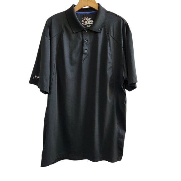 Ax Ahead Polo Shirt Sun Protection Short Sleeve Casual Black Mens Large - Picture 2 of 10